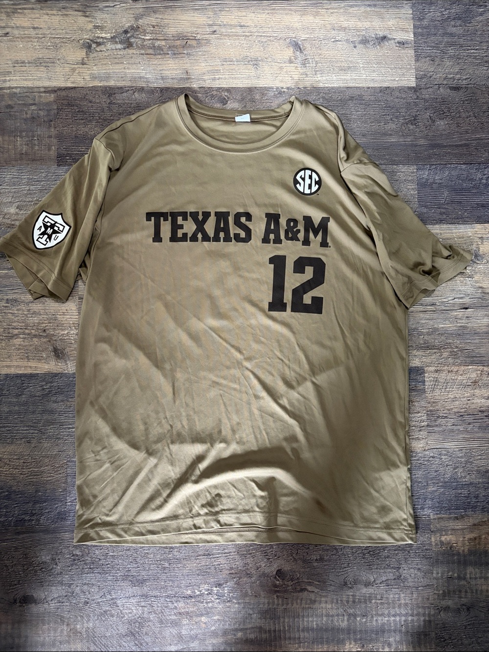 Sport-Tek Texas A&M Short Sleeve Tee in Olive